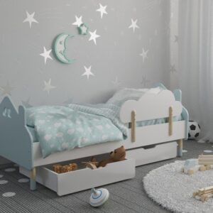 Кровать детская «Домик» с носочками + 2 ящика + бортик